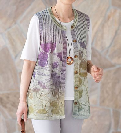 ルフラン（ルフラン）の「日本製かすりサマーニットベスト（ベスト）」