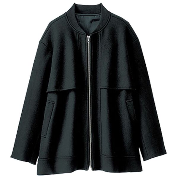 BELLUNA（ベルーナ）の「ウール調素材フリル使いブルゾン（ブルゾン）」｜詳細画像