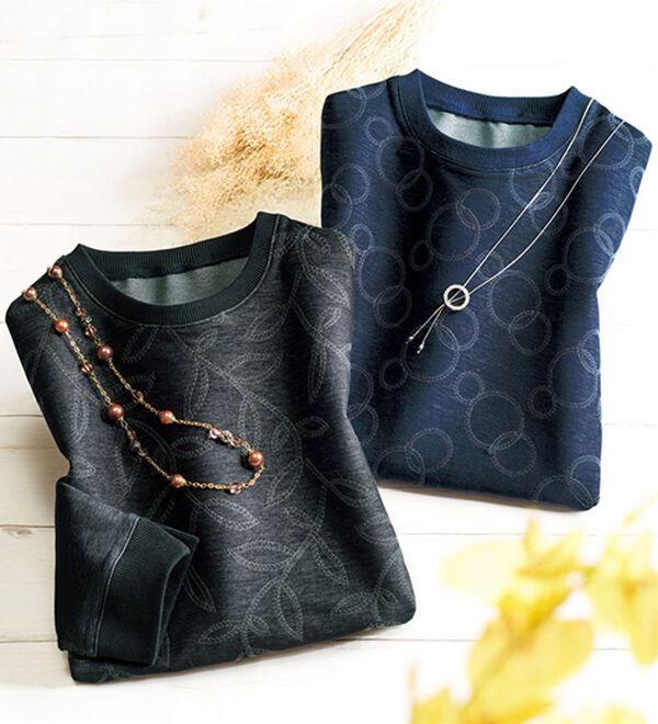 ルフラン（ルフラン）の「刺しゅうデニム調プルオーバー（カットソー）」｜詳細画像