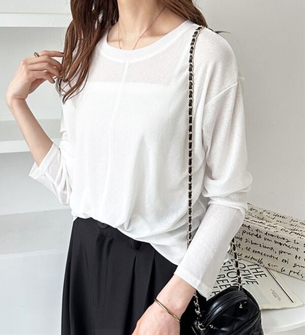 GeeRA（ジーラ）の「着回し自在！スラブシアートップス（カットソー）」｜詳細画像