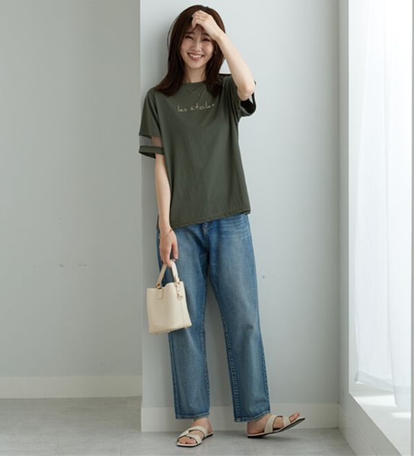 BELLUNA（ベルーナ）の「【接触冷感】ヒンヤリ冷感！箔プリントロゴプルオーバー（カットソー）」｜詳細画像