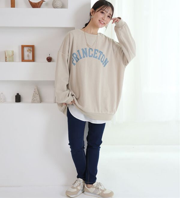 A HAPPY MARILYN（アハッピーマリリン）の「【Ｌ～８Ｌ】【ハピぽか裏起毛】２デザインから選べるロゴトレーナー 毛玉になりにくい（トレーナー・スウェット）」｜詳細画像