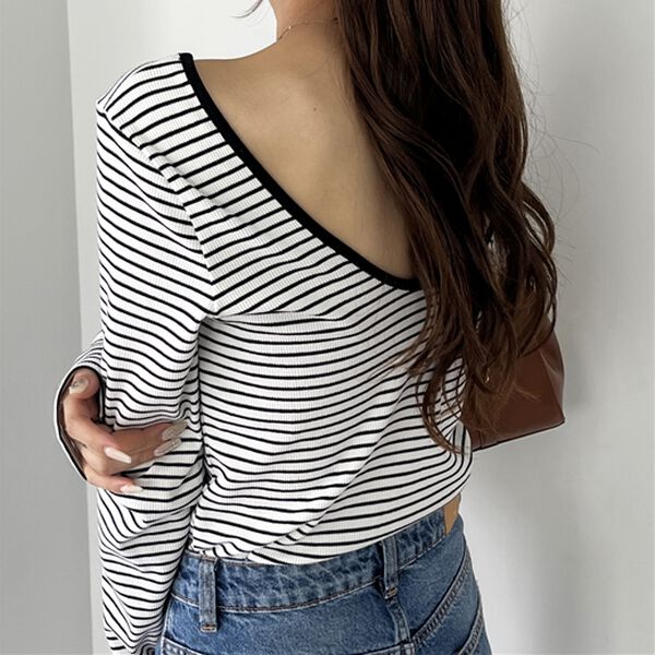 GeeRA（ジーラ）の「バックオープンリブトップス（カットソー）」｜詳細画像