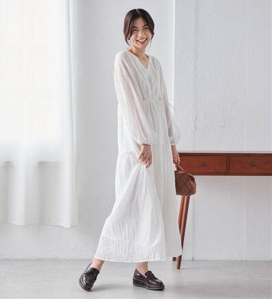 RANAN（ラナン）の「シアーチェックドロストギャザーティアードワンピ（その他ワンピース）」