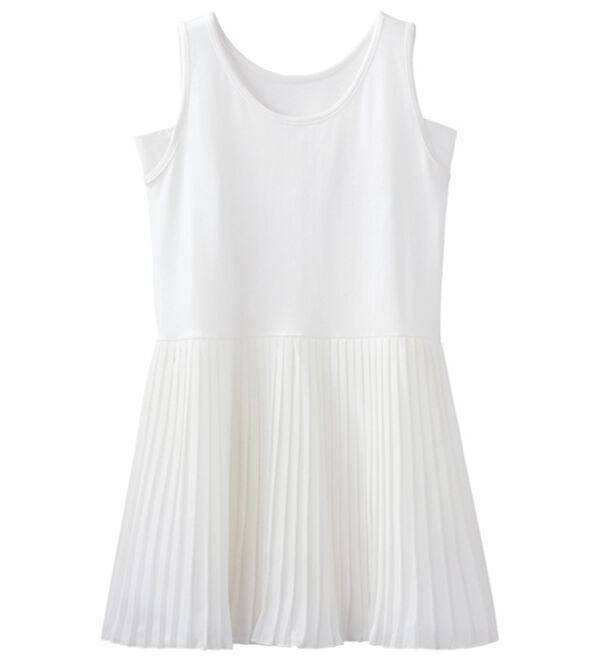 LAVIENNE（ラヴィエンヌ）の「【コーデにプラス！】裾魅せプリーツが可愛いタンクトップ（肌着・インナーウェア）」｜オフホワイト