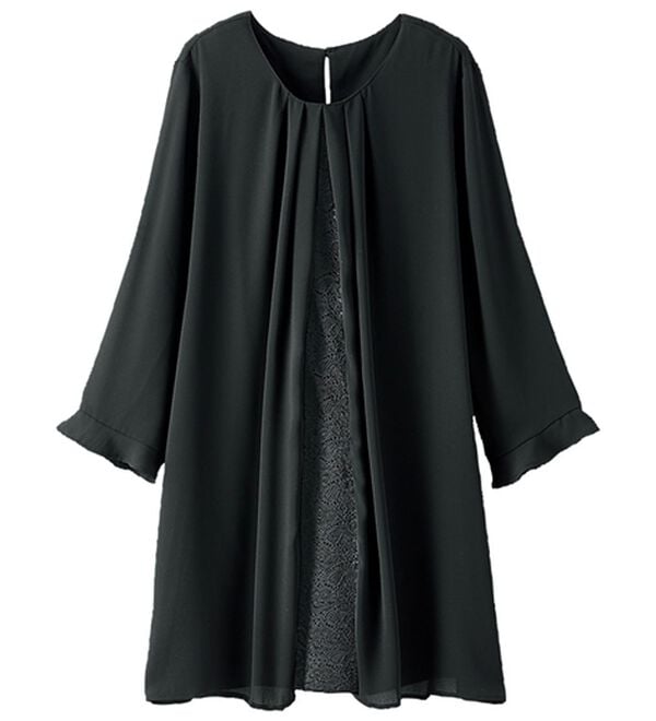 BELLUNA（ベルーナ）の「【２枚組】ジョーゼット素材デザインチュニック（チュニック）」｜詳細画像