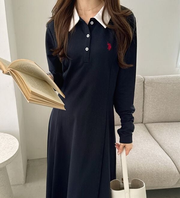 GeeRA（ジーラ）の「【U.S. POLO ASSN.】ポロ衿カットソーワンピース（その他ワンピース）」｜詳細画像
