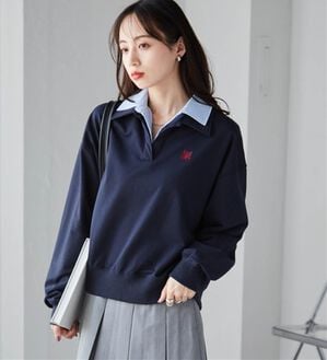 RANAN（ラナン）の「レイヤード襟付きスウェット（トレーナー・スウェット）」｜ネイビー