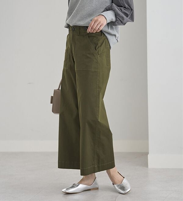 BELLUNA（ベルーナ）の「はっ水綿混ベイカーパンツ（フルレングスパンツ）」｜詳細画像