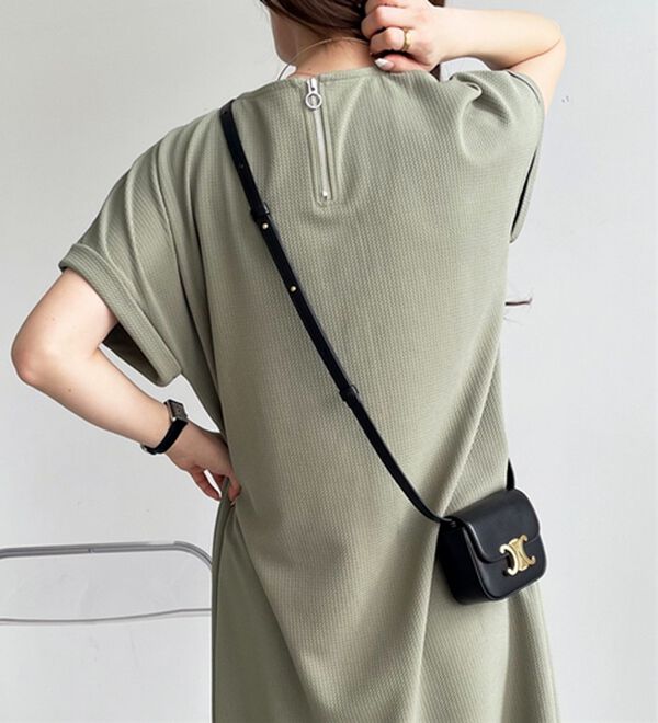 GeeRA（ジーラ）の「ひんやり快適！ジャカードスキッパーワンピ（カットソーワンピース）」｜詳細画像