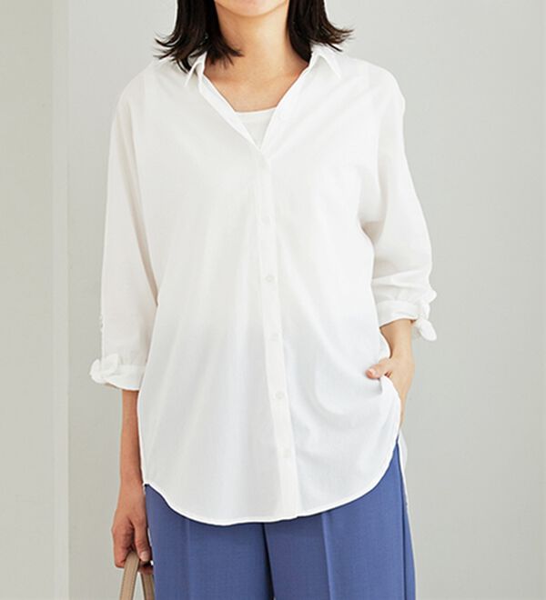 BELLUNA（ベルーナ）の「イージーケア！袖リボンシャツチュニック（チュニック）」｜詳細画像