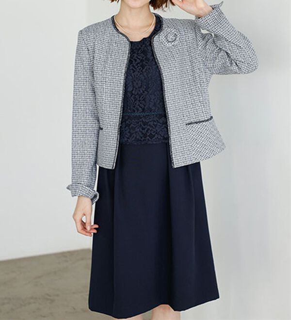 GeeRA（ジーラ）の「【入卒式/セレモニー】ツイード着回し５点セットスーツ　２ジャケット＆パンツ＆ワンピ（その他スーツ）」｜詳細画像