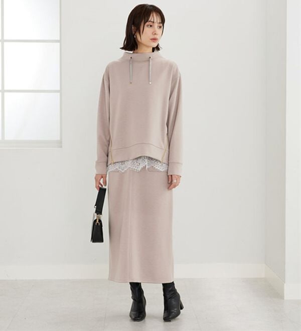 BELLUNA（ベルーナ）の「なめらかタッチ！もっちりんベイカーデザインスカート（ロングスカート）」｜詳細画像