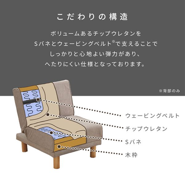 iellio（イエリオ）の「４ＷＡＹスタイリッシュソファベッド＜リクライニングソファ・カウチソファ・オットマンソファ・２人掛け・３人掛け・新生活＞（ソファ）」｜詳細画像