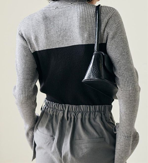 RANAN（ラナン）の「＜ムースタッチ＞洗える！バイカラータートルリブニット（ニット・セーター）」｜詳細画像