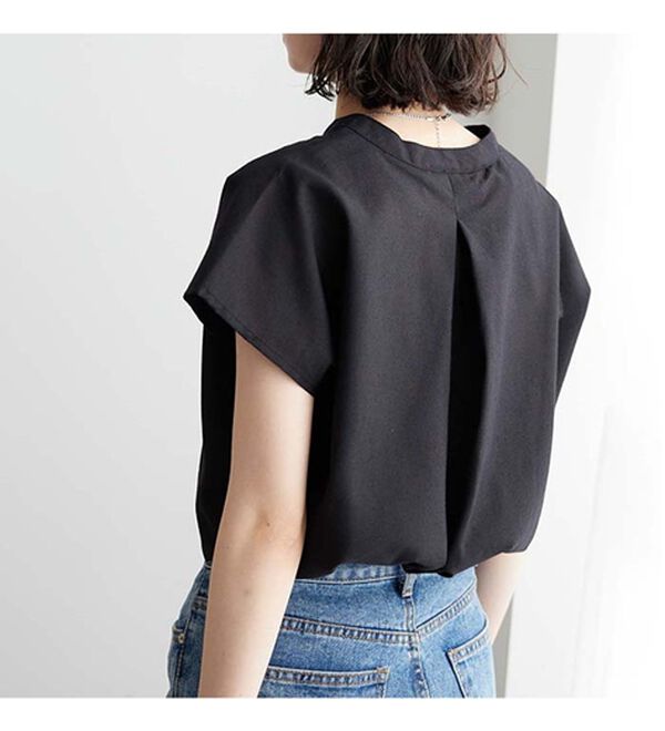 GeeRA（ジーラ）の「綿タッチフレンチスリーブブラウス（ブラウス）」｜詳細画像