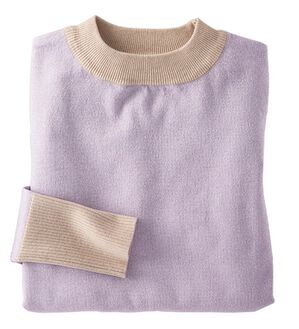 BELLUNA（ベルーナ）の「ラメ入り配色ニットプルオーバー（ニット・セーター）」｜ライラック