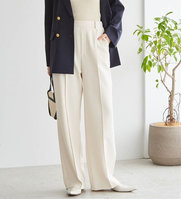 RANAN（ラナン）の「裏起毛美脚シルエットピンタックワイドパンツ（フルレングスパンツ）」｜詳細画像