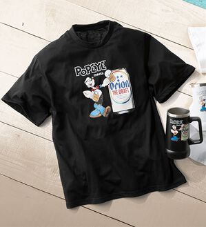 「＜ポパイ＞オリオンコラボＴシャツ＆タンブラーセット（メンズＴシャツ）」｜ブラック