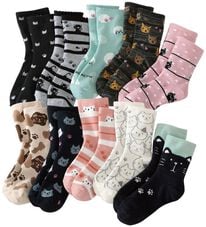 LAVIENNE（ラヴィエンヌ）の「【１０足組】かわいいねこ柄ソックス（靴下・ストッキング）」