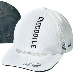 「＜クロコダイル＞クーラーテックスポーティキャップ（メンズスポーツ用品）」｜ホワイト