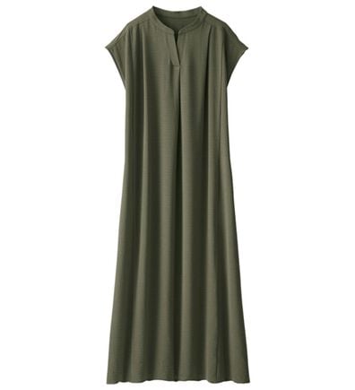 BELLUNA（ベルーナ）の「お手入れ楽々ビンテージ調素材ワンピース（その他ワンピース）」