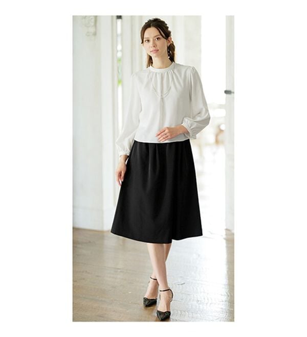 BELLUNA（ベルーナ）の「快適！ストレッチ素材ワンピースアンサンブル（ワンピースセットスーツ）」｜詳細画像