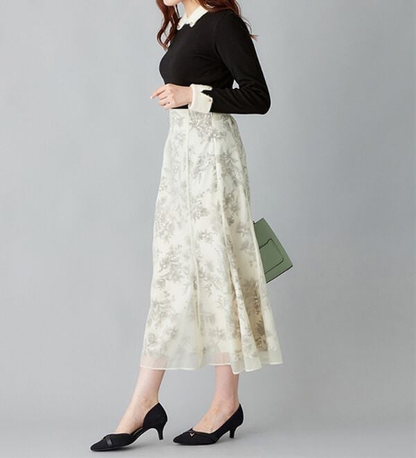 alotta（アロッタ）の「洗える！もっちりタッチ衿付フェザー切替配色ニット（ニット・セーター）」｜詳細画像