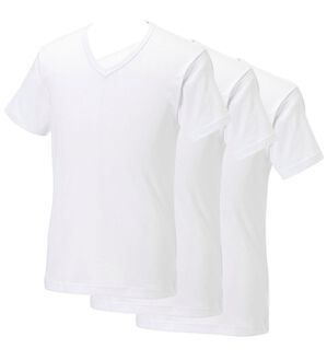 「【３枚組】サーモケア（Ｒ）綿混裏起毛インナー（メンズ肌着・インナーウェア）」｜ホワイト3枚組 半袖V首