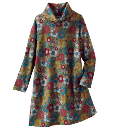 BELLUNA（ベルーナ）の「起毛素材花柄プリントチュニック（チュニックワンピース）」