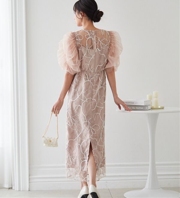 RANAN（ラナン）の「3way袖取り外し可能フェザーレースドレス（その他ワンピース）」｜詳細画像