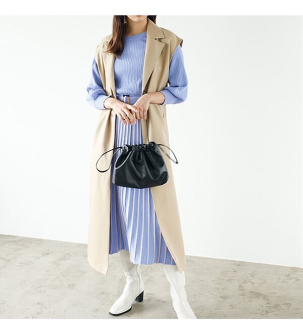 GeeRA（ジーラ）の「前後２ＷＡＹプリーツニットワンピース（ニットワンピース）」｜詳細画像