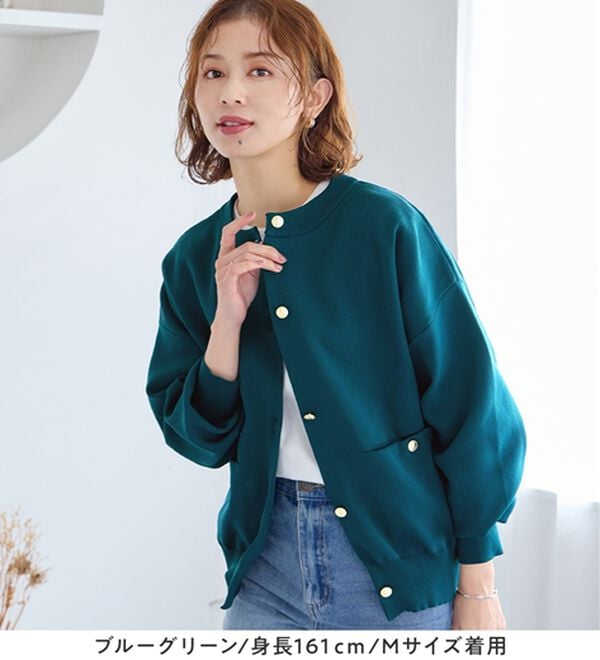 Viola e Viola（ヴィオラ エ ヴィオラ）の「むぎゅっと質感ゴールドボタンニットカーデ（ニットカーディガン）」｜詳細画像