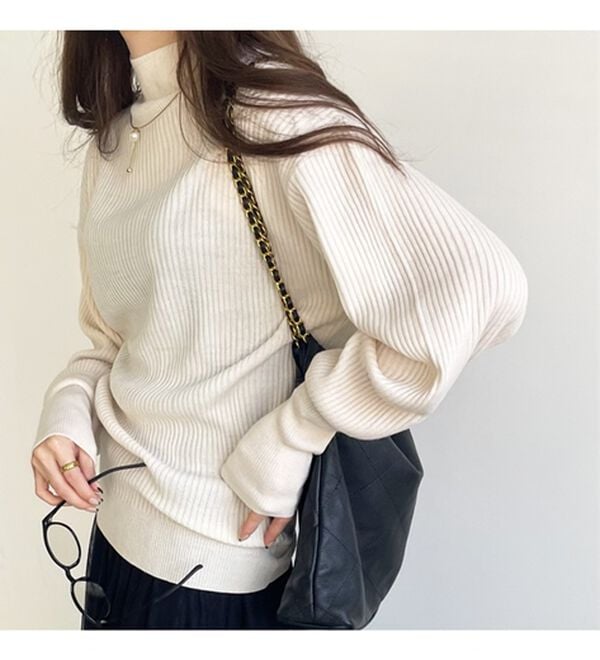 GeeRA（ジーラ）の「ボリュームスリーブハイネックニット（ニット・セーター）」｜詳細画像