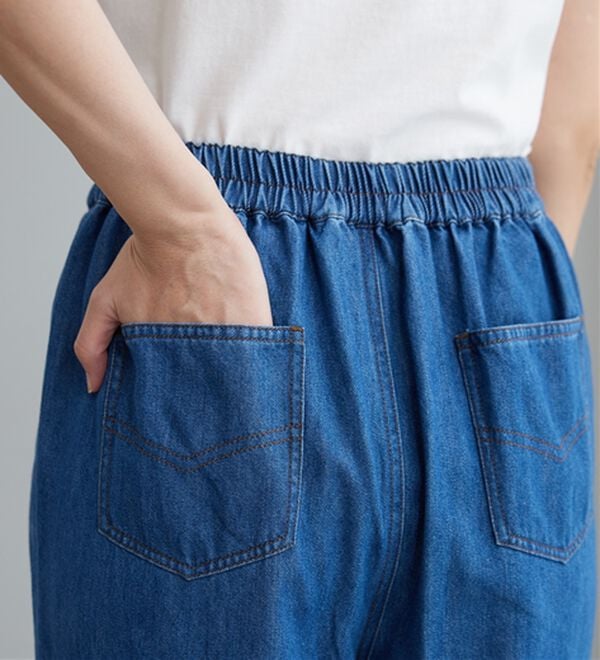 BELLUNA（ベルーナ）の「やわらかデニム素材ボタン使いワイドパンツ（ワイドパンツ・ガウチョ）」｜詳細画像