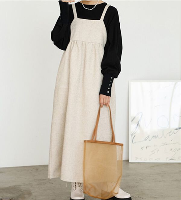 GeeRA（ジーラ）の「ツイードキャミワンピース（その他ワンピース）」｜アイボリー