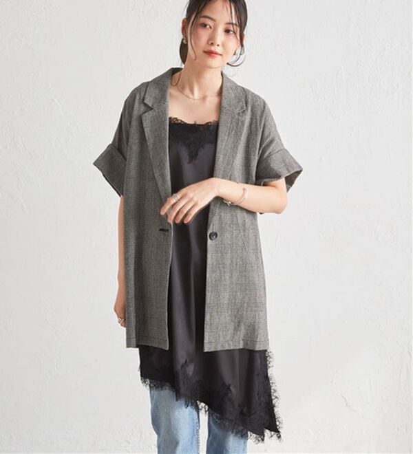 RANAN（ラナン）の「アシメレースサテンチュニック（チュニック）」｜詳細画像