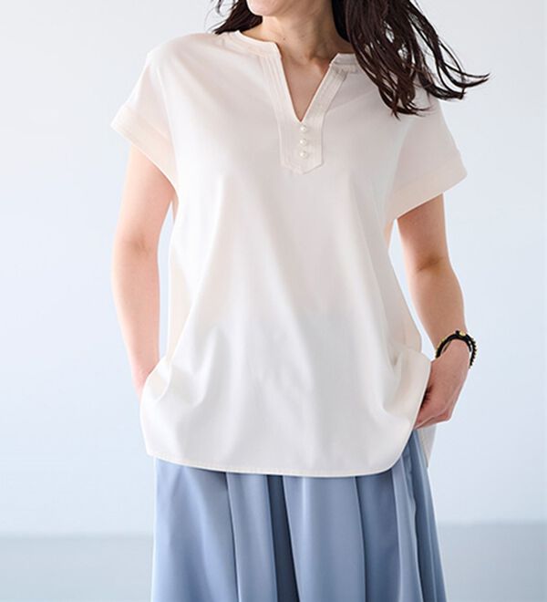 RANAN（ラナン）の「ひんやり！スキッパーブラウス（ブラウス）」｜詳細画像