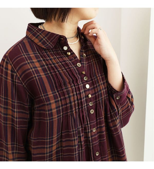 BELLUNA（ベルーナ）の「ダブルガーゼ素材オーバーブラウス（ブラウス）」｜詳細画像