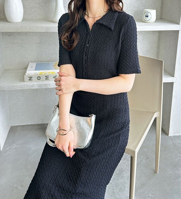 GeeRA（ジーラ）の「全骨格細見え！表面感素材マーメイドワンピース（その他ワンピース）」｜詳細画像