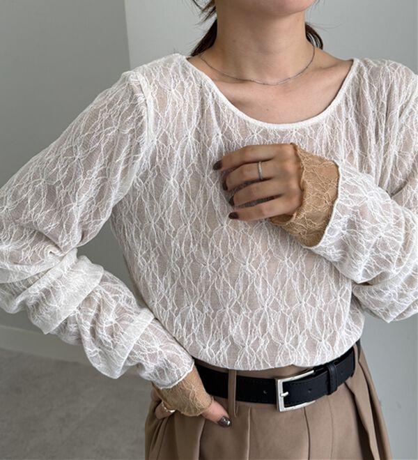 RANAN（ラナン）の「リバーシブルシアーレースＴ（カットソー）」｜詳細画像