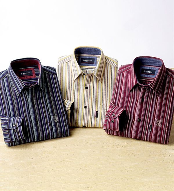 「＜ダンロップ・リファインド＞コーデュロイ調起毛シャツ（メンズシャツ）」｜詳細画像