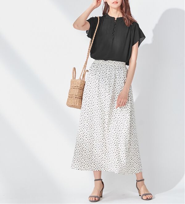 alotta（アロッタ）の「楊柳素材クルミボタンチュニックブラウス（チュニック）」｜詳細画像