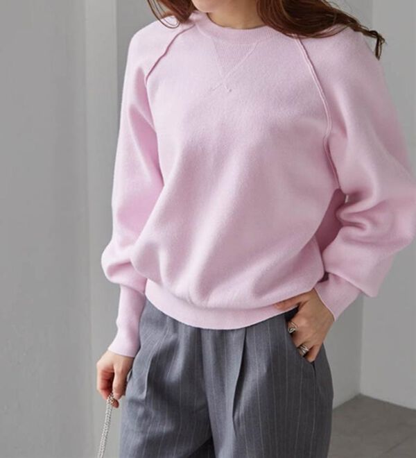 RANAN（ラナン）の「パチパチしにくい！大人のきれいめトレーナーニット（ニット・セーター）」｜詳細画像