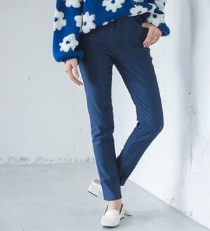 RANAN（ラナン）の「＋１０度素材！蓄熱保温裏起毛ストレッチスリムパンツ（フルレングスパンツ）」｜デニム調ブルー