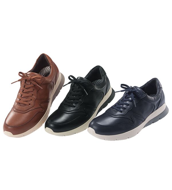 「＜リーガルウォーカー＞弾むような履き心地！レザーウォーキングシューズ（メンズスニーカー）」｜詳細画像