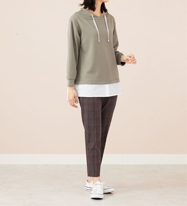 BELLUNA（ベルーナ）の「ワイドネックデザインシャツ切替チュニック（チュニック）」｜詳細画像