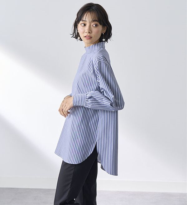 BELLUNA（ベルーナ）の「＜ＳＯＬＯＴＥＸ（Ｒ）＞ストレッチハイネックブラウス（ブラウス）」｜詳細画像