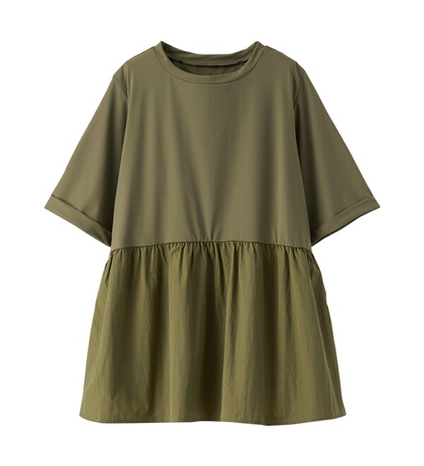 BELLUNA（ベルーナ）の「ヒンヤリ爽快！異素材切替プルオーバー（カットソー）」｜詳細画像