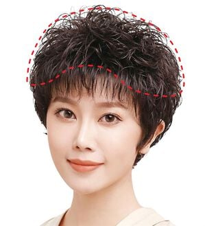 「人毛１００％ウェーブヘアつむじピース　ロングタイプ（ウィッグ・ヘアピース・エクステ）」｜詳細画像